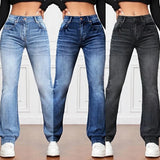 DERMEARNE Women Stretch Denim Jeans Ladies Slim Straight Pants Casual Pantalones de mujer pantalon femme
