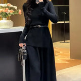 DERMEARNE Women's Crochet Dresses New In High Quality Luxury Autumn and Winter Female Knit Dress Loose On Sales Long Sleeve Korean Fashion