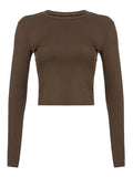 DERMEARNE Womens Long Sleeve Crop Tops Basic Slim Fitted Shirts Casual Fashion Solid Color 2024 Y2k Tops Teen Girl Clothes with Thumb Hole