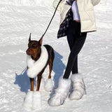 DERMEARNE Y2K Fluffy Mid-calf Boots Winter Women Fashion Snow Boots Warm Cotton Shoes