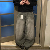 DERMEARNE Y2K Harajuku New Fashion Heavy Industry Multi-pocket Baggy Jeans Women High Street Hip Hop Pop Gothic High Waist Wide Leg Pants