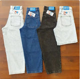 DERMEARNE Y2K Pants Hip Hop Cartoon Streetwear Polar Big Boy Jeans Embroidery Retro Blue Baggy Jeans Mens Womens High Waist Wide Trouser