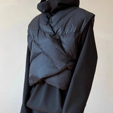 DERMEARNE high street irregular vest jacket for men and women in autumn and winter, with a niche and high-end design, cotton clothing